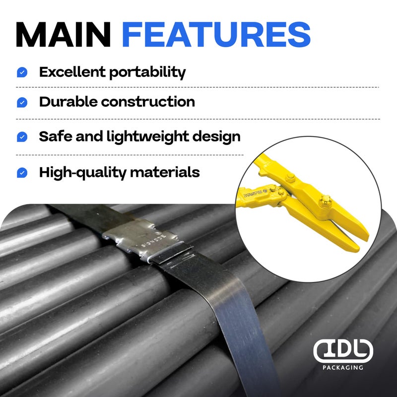 IDL Packaging H-305 Steel Strapping Cutter for 1 1/4" and 2" Straps Width and 0.05" Thickness â€“ Heavy Duty Best in Class Tool with Even Longer Handles â€“ Two-Hands Operation Tool - Image 4